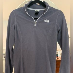 The North Face Women’s Purple/Grey Polyester 1/4 Zip Pullover With Collar